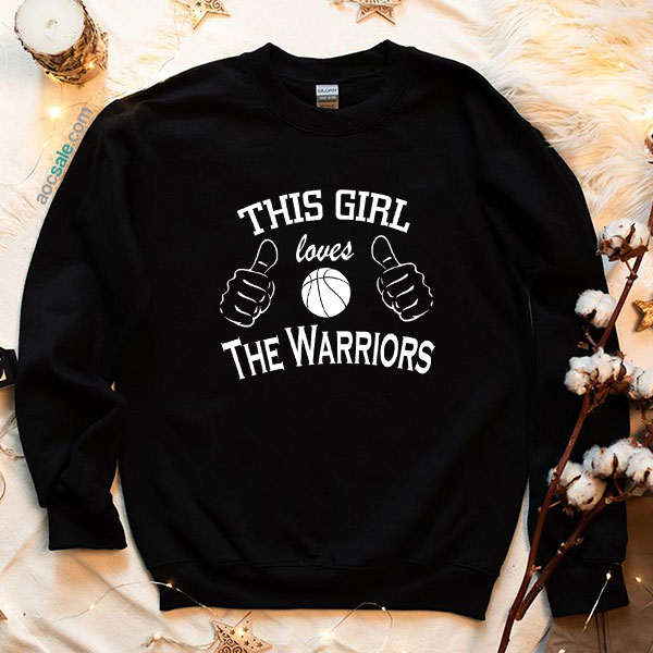 Girl Loves Warriers Basketball Sweatshirt